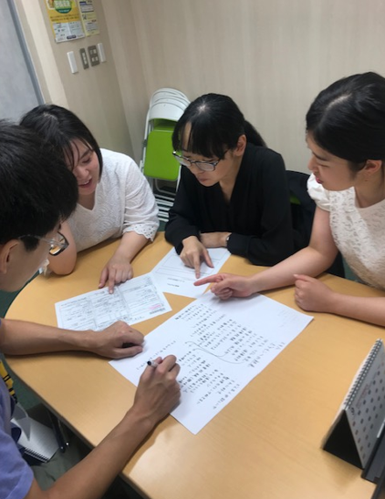 人事担当になろうのグループワーク中