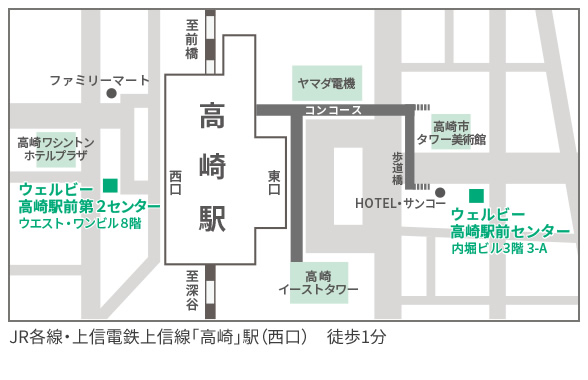 ウェルビー高崎駅前第2センター地図